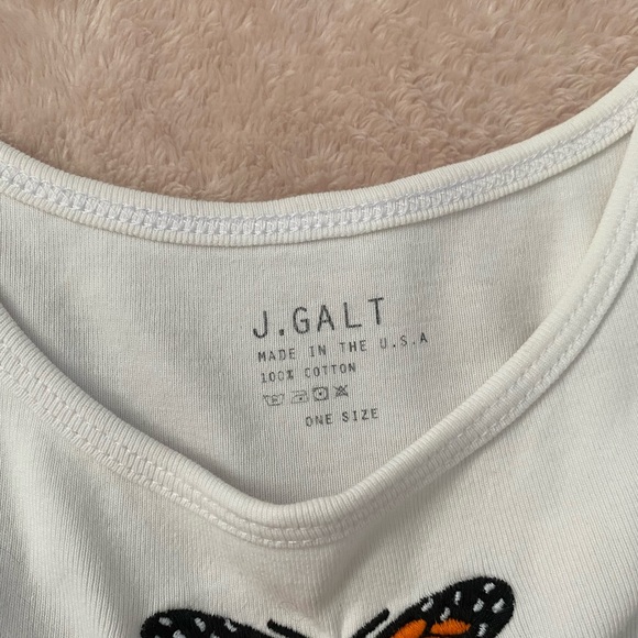 Brandy Melville White Butterfly Tank - Picture 3 of 4